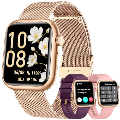 Smartwatch Donna con Effettua orologio Chiamate: 1.83Smart watch con Bluetooth5.2 Contapassi Sonno 123+ Modalità Sportivo Fitness Tracker IP68 impermeabile WhatsApp Notifice Compatibile Android iOS