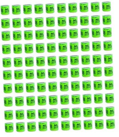 Whtkoph 100 Aluminum Leg Rings for Pigeons (2026). Bird Handling Tool. Rings for Identifying Pigeons, Lovebirds, Finches And, Grass Green Holland