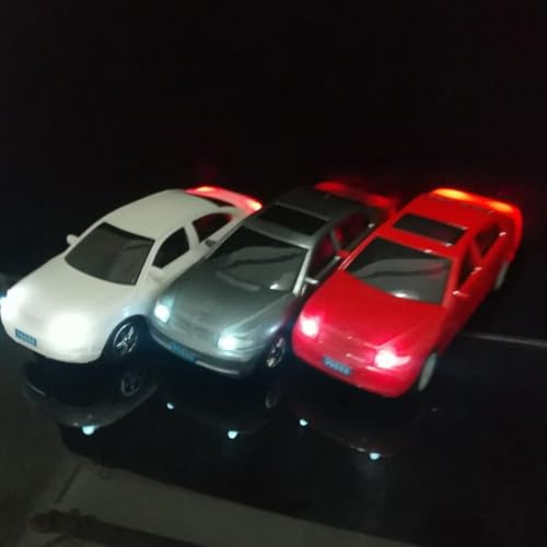 10 pezzi illuminati, modello in scala N, per layout ferroviario, auto in miniatura, con luci, compatibile con 12 V/16 V, accessori in plastica per scena stradale
