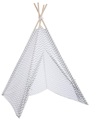 Tipi, Tienda de campaña para niños, 120x120x160cm Color Gris Rayado