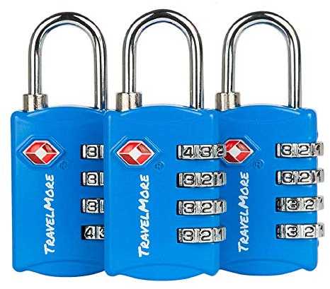 TravelMore TSA Approved Luggage Locks, Travel Padlocks for Suitcases