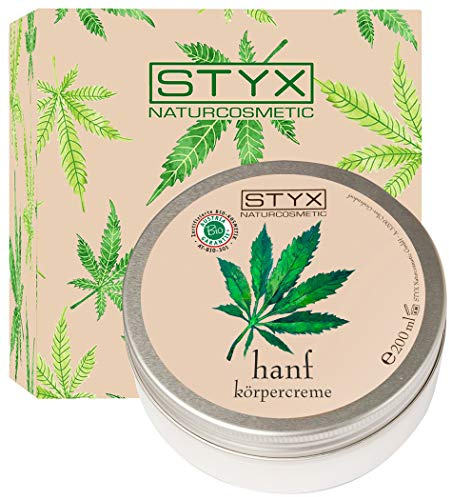 STYX© BIO Hanf-SALBE (200ml) HANF-Creme Natur • CBD Creme hochdosiert mit Bio-Hanföl Shea Butter Algen-Extrakt Vitamin E •Universal für Haut Gesicht Körper