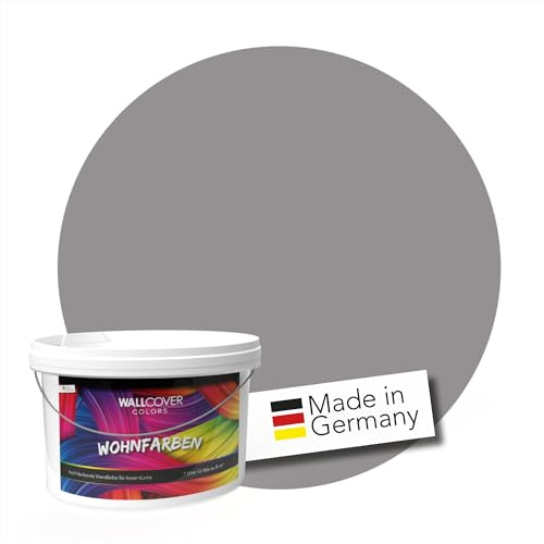 WALLCOVER hochwertige Wandfarbe für Innen | Grau Anthrazit (Mystic Mocha) | 1L für 8m² | Hochdeckende Innenfarbe Matt (Klasse 1) | Profi Qualität aus Deutschland