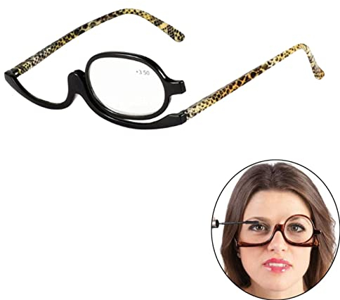 MAQBE Make up Glasses, Schminkbrille, MiniBrille Make Up Schminkbrille Mode Damen Schminkbrille mit klappbaren glaesern(Color:#1,Size:2.5)