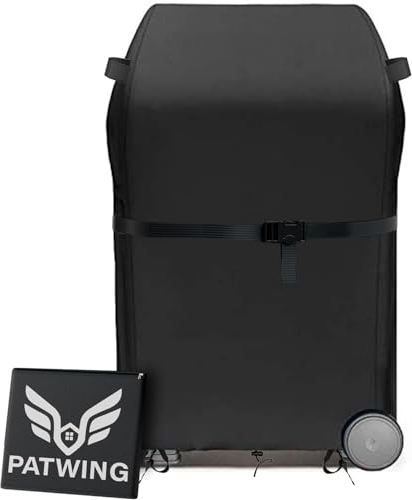 PATWING Housse Barbecue, Barbecue Bâche de Protection Exterieur, 600D Tissu Oxford Housse Barbecue Exterieur, Housse De Protection Barbecue pour Anti-UV/Anti-l'eau/Antipoussière (Noir, 80*70*115cm)