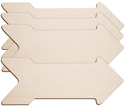 4 X Unlackierte Holzschilder Zum Schreiben, Basteln, Zeichnen, Leere Holzpfeile