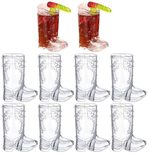 Verres À Shot De Botte De Cowboy, 10 Pièces, Tasses À Bière De Cowboy Occidentales, Gobelets De Botte De Cowgirl Réutilisables, Fournitures De Fête D'enterrement De Vie De Jeune Fille Pour Mariage