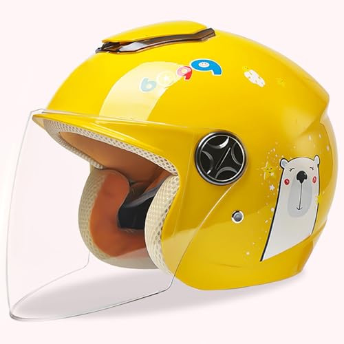 Motorcycle Helmet Kids Bike Helmet for Children Electric Lightweight Full Face Helmet Four Seasons with Sun Visor Boys Girls for 3-12 Years Old D,48-55cm