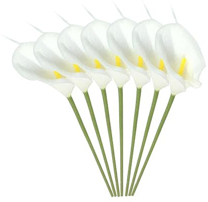 TOPBATHY Realistico Bouquet Di Gigli Artificiali Bianchi Facile Da Curare Per Decorazioni Di Nozze in Ufficio E in Casa