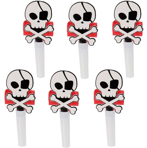 Folat 27478 Decorazione compleanno bambini-Trombette Lingue Party-6 pezzi-Festa dei pirati, ragazzo, Multicolore