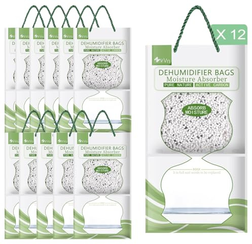 Bolsas Antihumedad Armarios,Set 12 Pzas de 100g Protección Contra Olores y Moho,Bolsas Antihumedad para Armario, baño,Wardrobe,Coche(Verde)