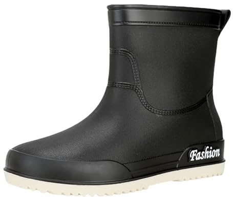 Zapatos de lluvia para mujer, botas de lluvia de pies anchos, botas de goma antideslizantes, botas de goma impermeables, botas planas para exteriores, botas de agua, botas de trabajo, botas de jardín