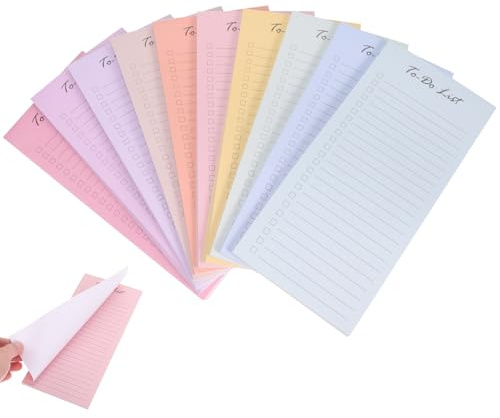NOLITOY 10 Hojas Adhesivas para Lista de Tareas Diarias Cuaderno de Escritorio Compacto Material de Oficina para Planificación Diaria y Recordatorios Adecuado para Organización y