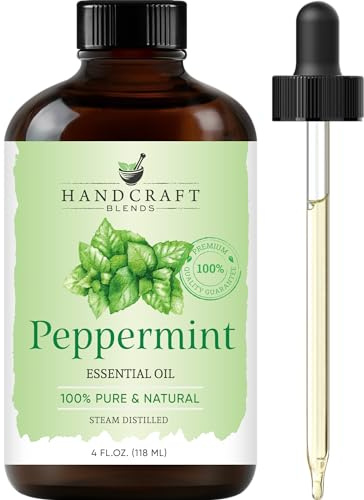 Handcraft Blends Peppermint Essential Oil - Huge 118 ml - 100% Pure and Natural - Premium Grade with Glass Dropper