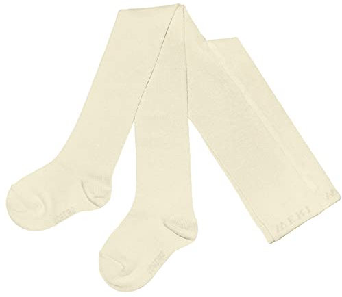 Weri Specials Baby och barnstrumpbyxor bomull för flickor UNI släta i flera färger, kräm, 98/104 cm