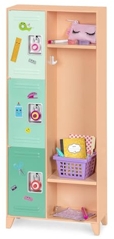 Our Generation Classroom Cool Locker Set - School Locker Playset for 18 inch Dolls, Realistic School Locker, Classroom Accessories and Stickers, For Kids Aged 3+