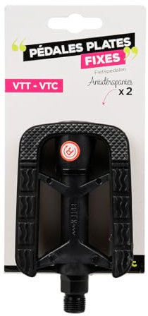 UPFIT - Pédales pour vélo - Lot de 2 pédales Plastique Anti-dérapante VTT/VTC, Lot de 2 pédales vélo Adulte en Plastique - Pas de vis Ø15mm - Compatible avec Tous Les vélos du marché