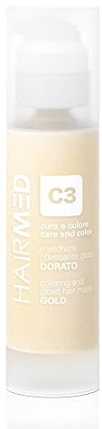 HAIRMED, Cura e Colore, Maschera Riflessante Gloss, Maschera Colorante Capelli, Riflessante Capelli, Senza Ammoniaca, Colore C3 Dorato, 150 ml