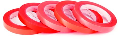 BALSAT |Cinta Adhesiva Para Máquina Precintadora | Cinta De Alta Resistencia Para Sellado Seguro | Cinta Versátil Para Hogar, Oficina Y Tienda | Con Acabado Claro Y Profesional | Color Rojo