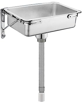 Stainless Steel Commercial Sink, Kitchen Sink with Stand, Single Bowl, Restaurant Catering Industrial Kitchen Sink, for Outdoor Indoor, Laundry, Backyard, Restaurant (35x25cm/13.8x9.9in)