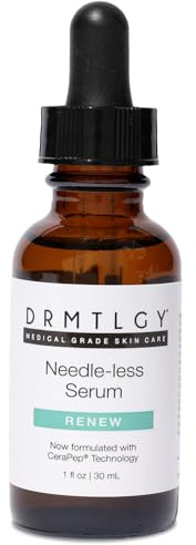 DRMTLGY Needle-less Serum – Peptide & Ceramide Face Serum for Fine Lines & Wrinkles, Hydrating & Firming Anti Aging Serum with Niacinamide & Hyaluronic Acid, Smooths & Plumps Skin, 1 oz