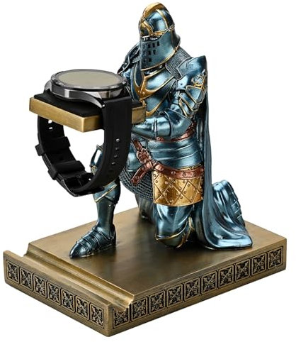 HDMbigmi King's Guard - Espositore per orologi, gioielli, gioielli, bracciali, collane, torri, in resina, porta penne, supporto per cellulare, per ufficio e casa (blu)