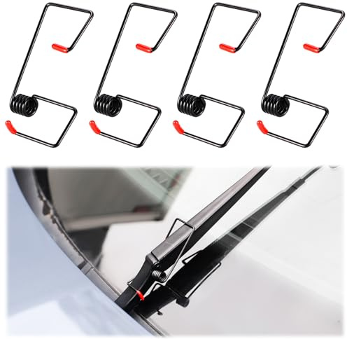 4pcs Wiper Arm Pressure Spring, 4.14x2.36 Inch Windshield Wiper Booster Car Windshield Wipers Replacement Kit, Enhancing Wiper Performance (Black)