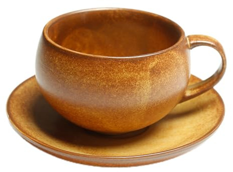 Hosoncovy Retro 200ML Ceramic Coffee Mup and Coaster Set (A)