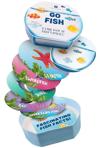 Talking Tables Go Fish Game Kids Travel Games, Family Fun Educational Game, Car Journeys, Pocket Size, Gifts, Birthday, Christmas, Stocking Filler, Plastic-Free, Players 2+, Ages 5+