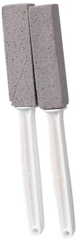 Steowsey Pumice Stone for Toilet Bowl Cleaning, Scouring Stick with Handle, Rust.Remover for Tile Bath-Tub, Powerfully Away Limescale Stain, Hard Water Ring, Grey