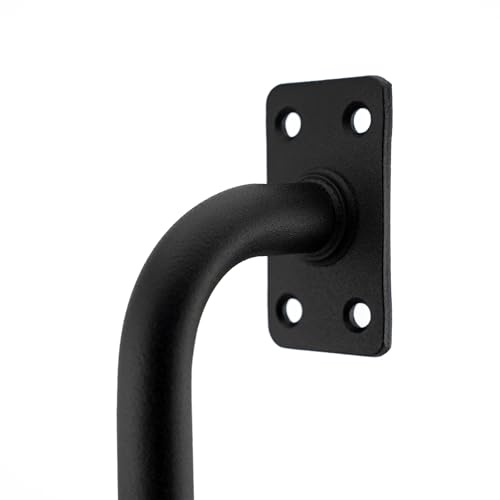 ADGO - Maniglia nera per porte esterne 280 mm - Maniglia universale in metallo per cancelli, porte basculanti, vialetti, garage e giardini - Montaggio a vite - Utilizzo versatile per interni/esterni