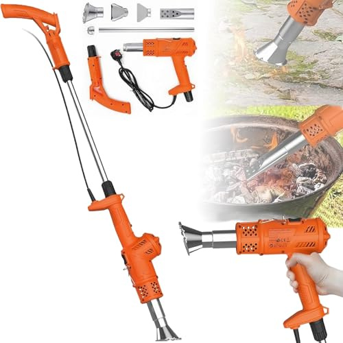Elektrisk termisk ogräsbrännare, bärbart varmluftsrensningsverktyg med 2 munstycken, 178 cm kabel, robust material, lätt att använda för trädgårdsunderhåll