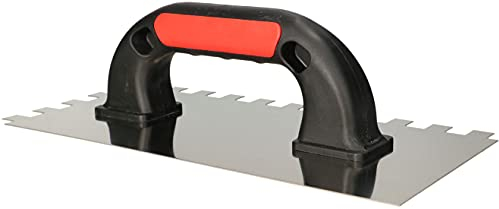 KOTARBAU® Llana dentada de acero inoxidable, 12 x 12 mm / 270 mm, Paleta de alisado con mango de plástico, Peine de diente para colocación de baldosas, Espátula Dentada, Alisadora para azulejos