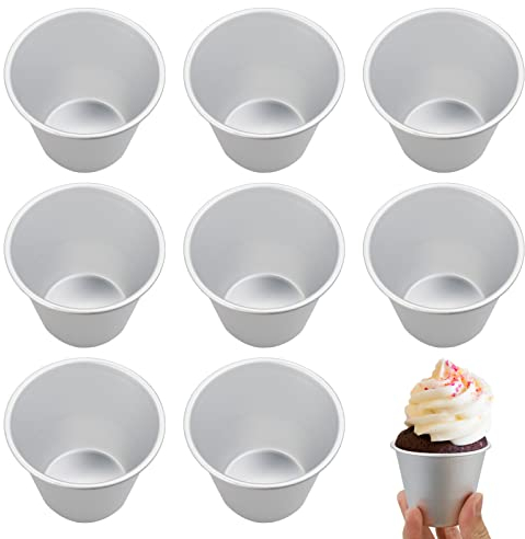 SZCXDKJ 10 Pack Pudding Moulds, Mini Pudding Basins, Aluminum Baking Cups Nonstick Muffin Tin Moulds Egg Mold Cups Cupcake Basins for Kitchen DIY Cooking