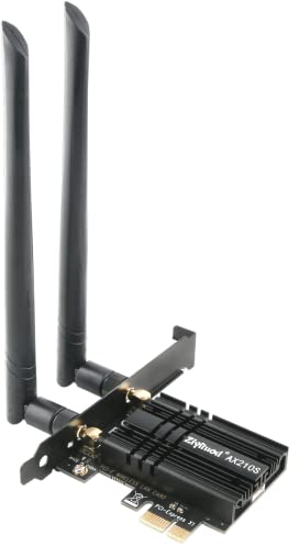 Ziyituod WLAN Karte, Intel AX210 Bluetooth5.3, Bis zu 5400Mbit/s Tri-Bands(6G/5G/2.4G) WLAN PCIe WiFi 6 Karte für Windows 11/10(64bit)