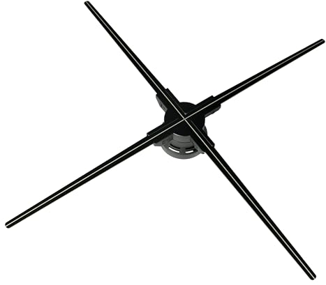 GIWOX - Ventilatore olografico 3D ultra HD LED con 1184 perline per lampada, 3D a occhio nudo con ologramma videoproiettore per pubblicità, esposizioni e mostre, 74,9 cm