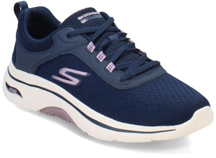 Skechers Women's Go Walk Arch Fit 2.0 Balin Sneaker, Navy/Lavender, 8