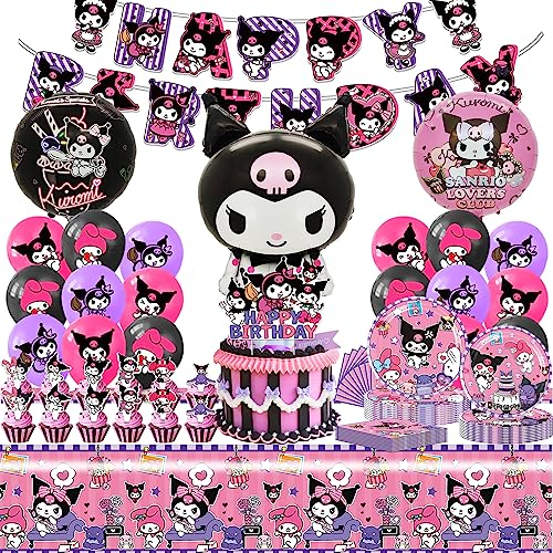 YCWSSB 76 Stück Geburtstagsdeko, Cartoon Geburtstag Deko, Jungen Mädchen Birthday Decorations Set mit Teller, Banner, Servietten, Luftballons, Cake Topper, Folienballon, Rot, Blau, Grün, Gelb, Weiß