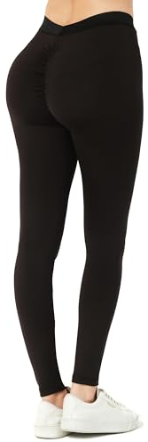 Generisch B4Y - Damen Sport Leggings, V Leggings, High Weist Gym, V Shaped Back Scrunch, Push Up, Yoga, Sport, Fitness, Freizeit
