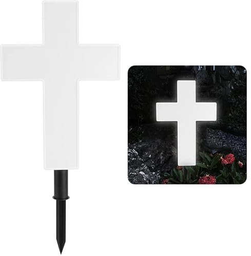 Vela para tumba solar, luz LED para tumba, 2,40 x 9,82 x 3 pulgadas, 6-12 horas continúa, funciona con energía solar con sensor de luz, larga vida útil, barra estabilizadora con estaca