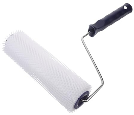 DIYEAH Rouleau à Pointes Pour Chape Autonivelante 9 Pouces En Plastique Solide Pour Aération Et Lissage, Outil Démoussant Pour Revêtement De Sol, Usage Professionnel,