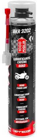 Errecom BKR 3202 Road Motorcycle Chain Lubricant, Water and Dust Resistant, Precise Spray with No Drips, Includes Huggie System with 90° Connector, 750 ml Aerosol Can