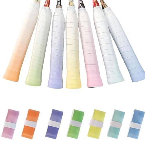 Fonyiunce 7 Piezas Cintas de Agarre de Raqueta, Banda de Agarre Transpirable con Agujeros, Alta Absorción Sudor Cinta Agarre Antideslizante Grip, para Raqueta de Tenis,para Bádminton
