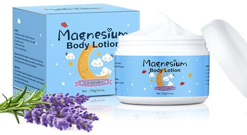 Magnesium Cream for Kids, Magnesium Lotion for Sleep, Magnesium Butter,Calm Magnesium Cream with Lavender Essential Oils, Body Skin Care for Restful Sleep & Relaxation