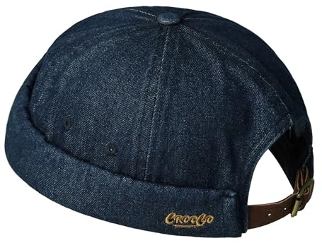 CLAPE Casquette sans Visière Coton Casquette Docker Homme Femme Bonnet Denim Chapeau Marin Réglable Beanie Bleu Blue FMA2503