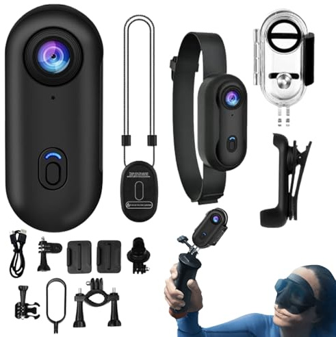 Generico Mini Telecamera | Telecamera Sportiva Esterna | Dispositivo Indossabile Per Vlogging, Videocamera Compatta 1080P Per Sport Motocicletta Palestra Escursionismo Viaggio