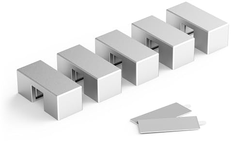 Itramax Organizador Clips de Cable Magnético 10 Piezas,Sujetacables Reutilizable para Carga,Soporte para Cables con Imán de Neodimio para Escritorio,Buró,Debajo del Escritorio,Home Office–Plata