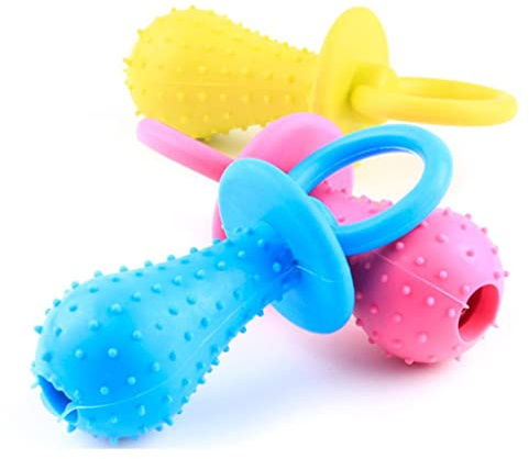 3pcs Tétines pour Chiots Chiens en Caoutchouc Jouet à Mâcher avec Son