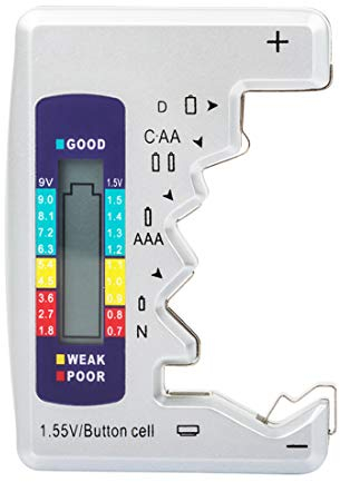 Bestgle Universal-Batterietester, digitaler Batteriekapazitätstester für C AA AAA D N 9 V 1,5 V Knopfzelle kleine Mini-Batterien