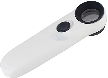 Meichoon lente di ingrandimento a mano 40X con doppia illuminazione per la valutazione dei gioielli, ispezione, monete, insetti, rocce, mappe, cruciverba UC26